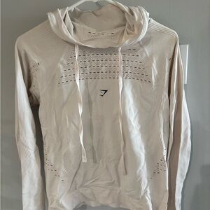 Gymshark White Textured Hoodie